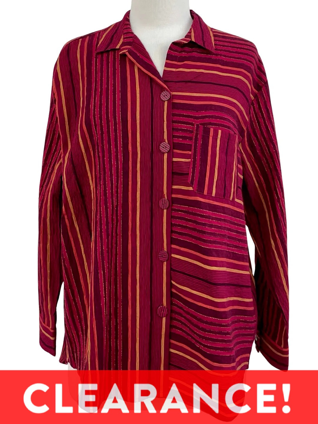 Habitat STRIPE BOYFRIEND POCKET SHIRT - Originally $93