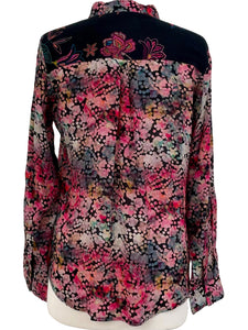 APNY DUAL PRINT COLLAR BLOUSE