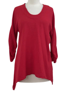 Oh My Gauze RUSCHED SLEEVE SCOOP TOP