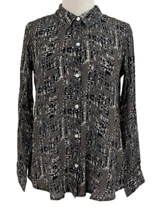 APNY DUAL PRINT COLLAR BLOUSE