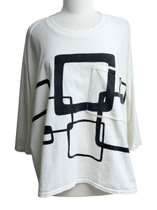 Cynthia Ashby SQUARE 1 PKT TEE - ORIGINALLY $169