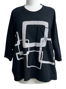 Cynthia Ashby SQUARE 1 PKT TEE - ORIGINALLY $169